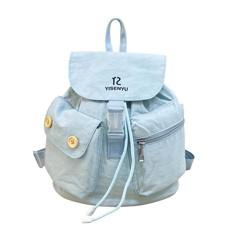 2025 new Korean niche design multi-pocket nylon bundle backpack bag female versatile student backpack
