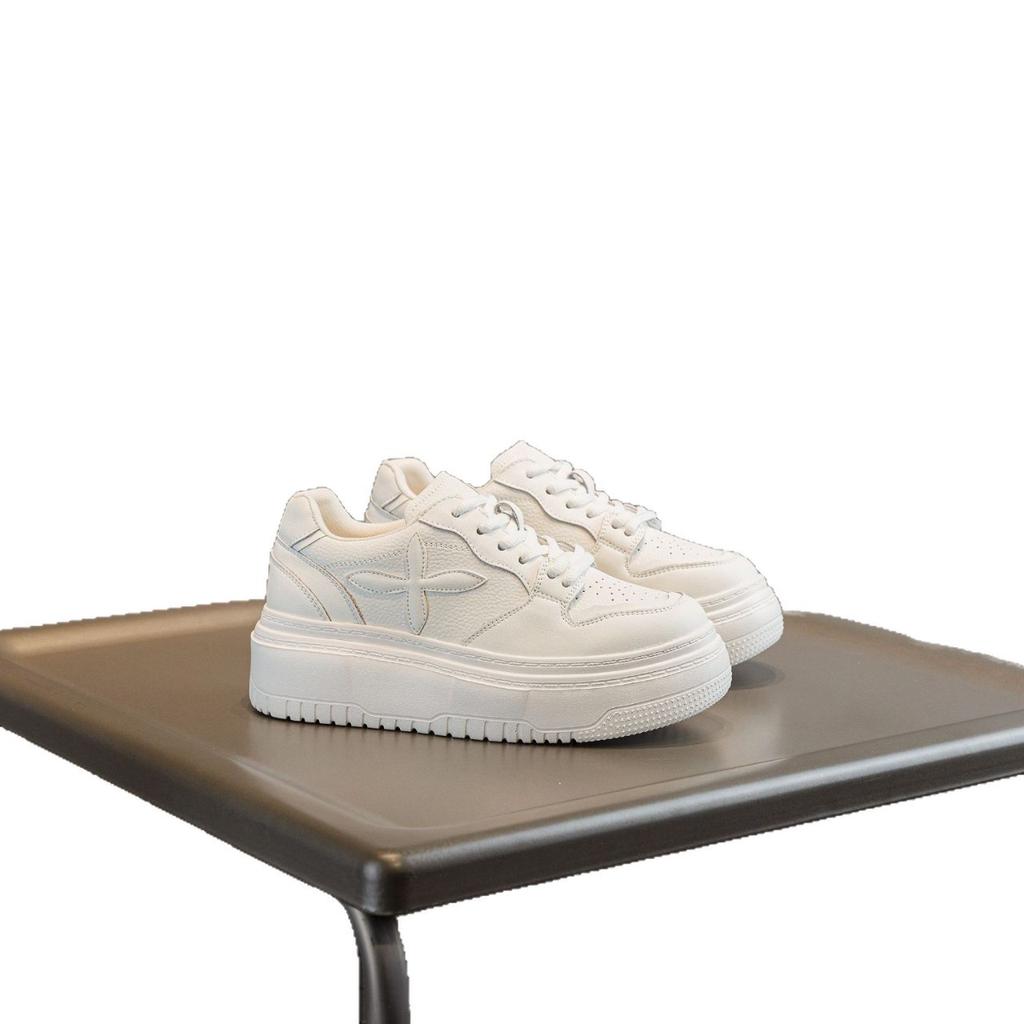 Plateau weiße Schuhe Damen 2025 Frühling und Sommer neue Leder vielseitige Schuhe Damen Mesh atmungsaktive Freizeitschuhe Damenschuhe