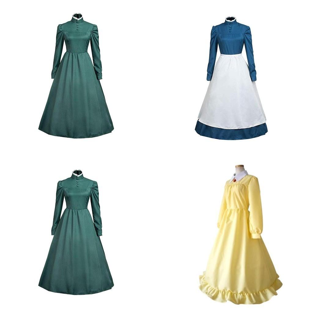 Howl's Moving Castle Sophie Zipper Back Long Sleeve Dress For Cosplay