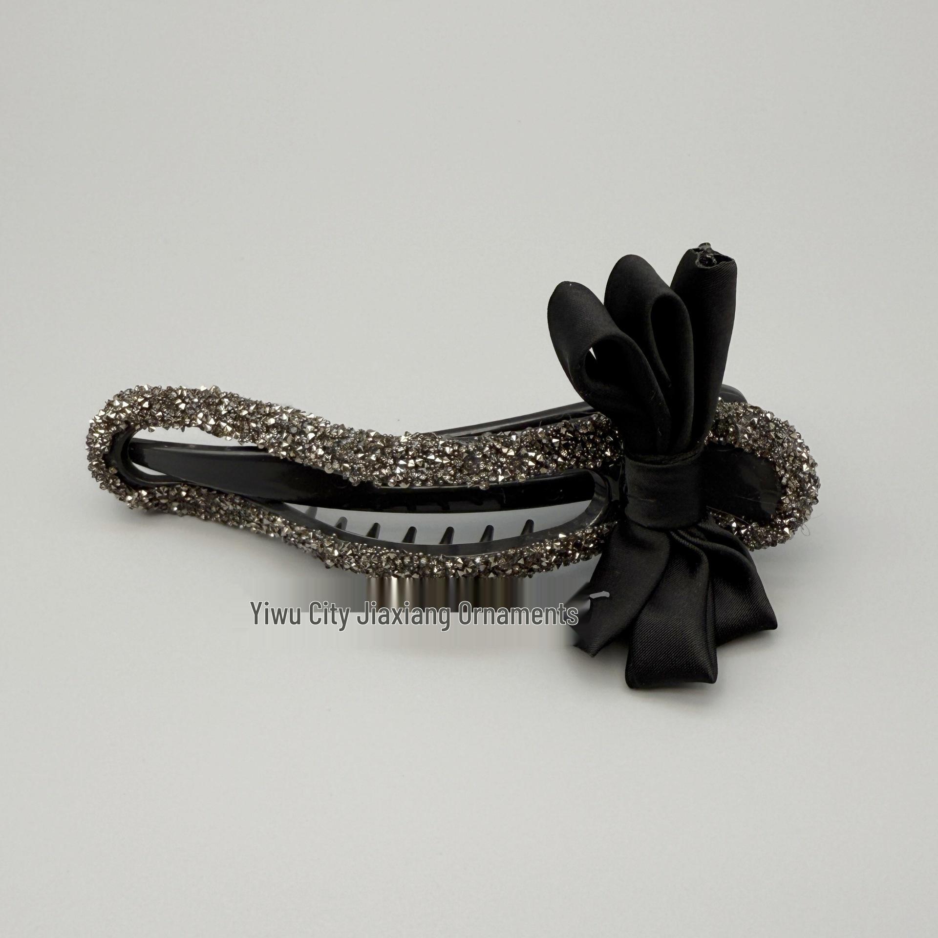 25th Anniversary Rhinestone Bow Hair Clip | Elegant & Versatile Duckbill Clip for Women