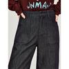 INMAN 2026 Spring Fade-Resistant High-Waist Cuffed Wide-Leg Jeans