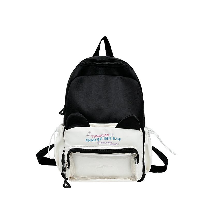 Schoolbag New Pain Bag Backpack Female Cute Large Capacity Middle and High School Students Transparent Schoolbag Girl Nylon Backpack