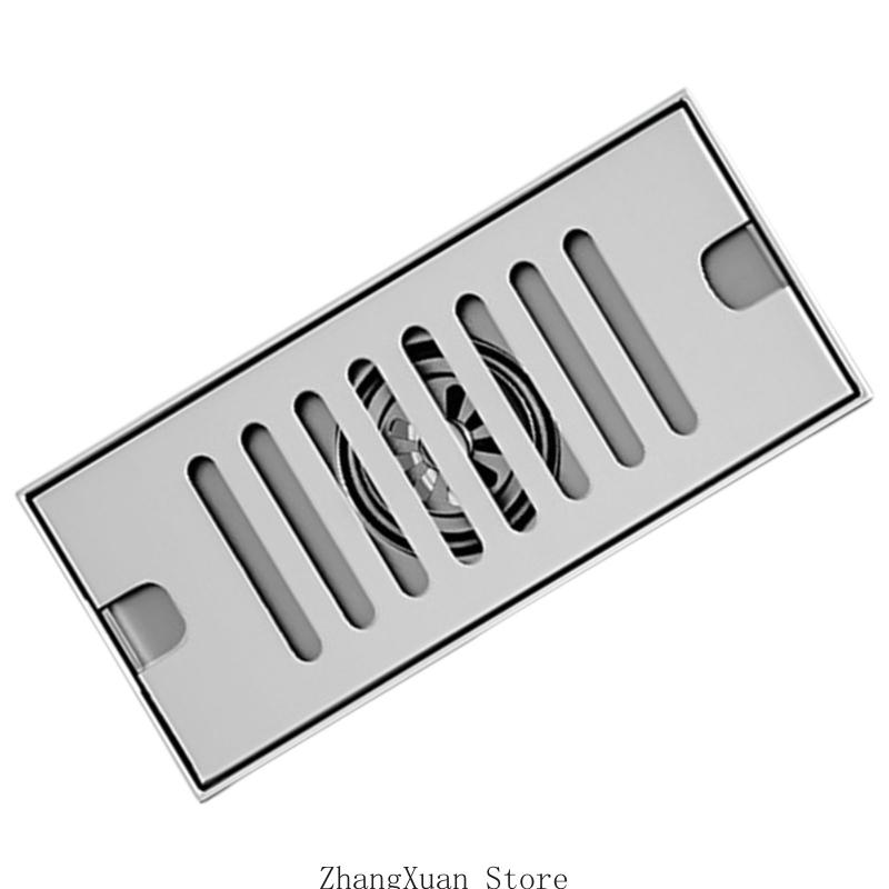 Sturdy Stainless Steel Rectangular Floor Drain for Efficient Water Flows 3XUF