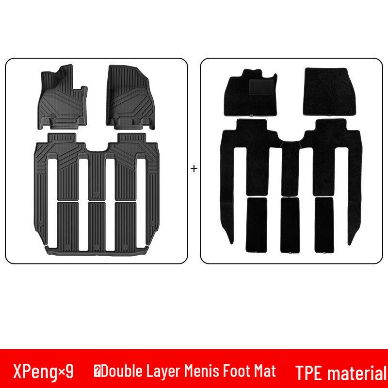 XPeng X9 TPE Trunk Mat: Eco-friendly, Waterproof & Wear-resistant Car Interior Accessory.