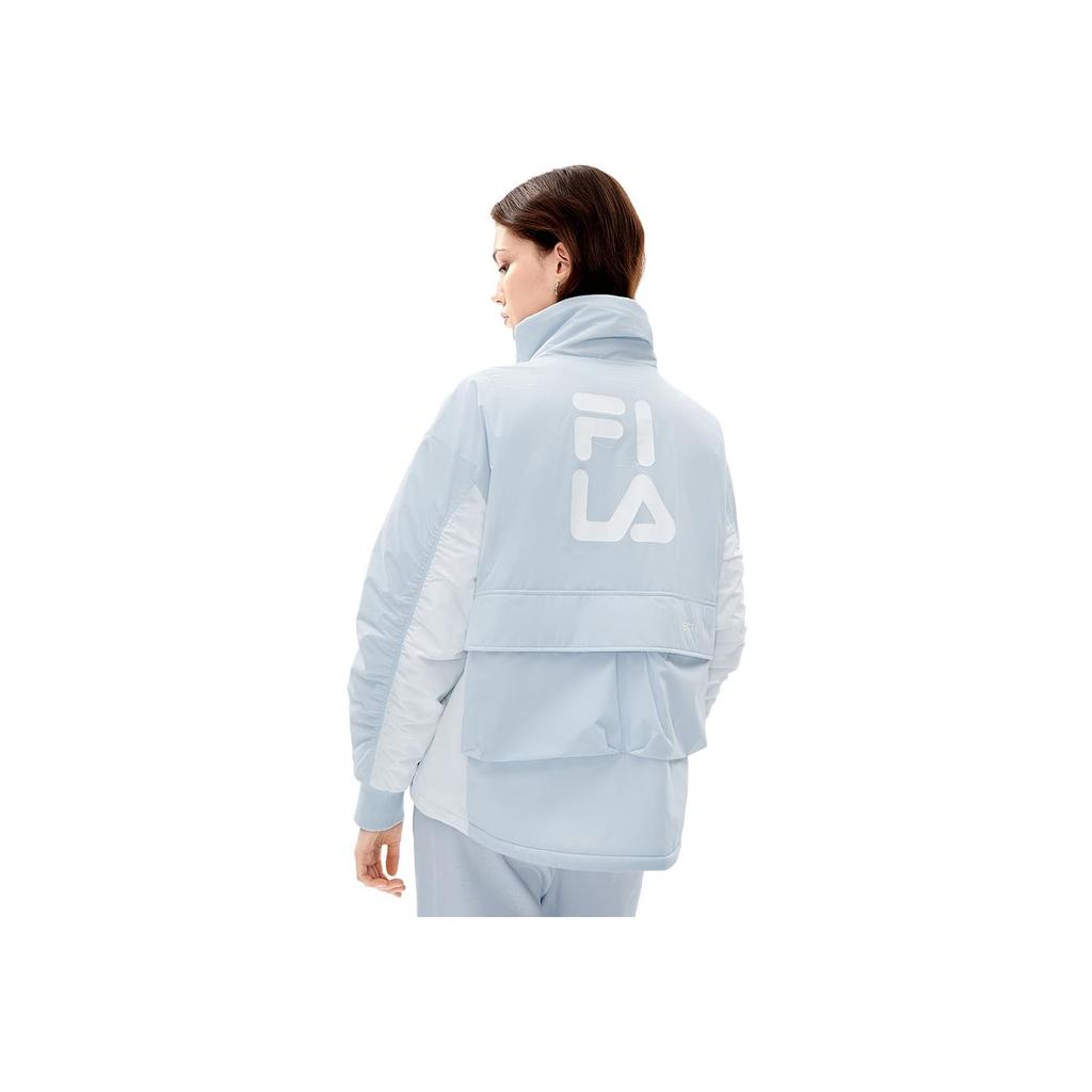 FILA Functional Warm Logo Long Sleeve Cotton Jacket Women jackets Sunlight-Blue F11W249918F-LB