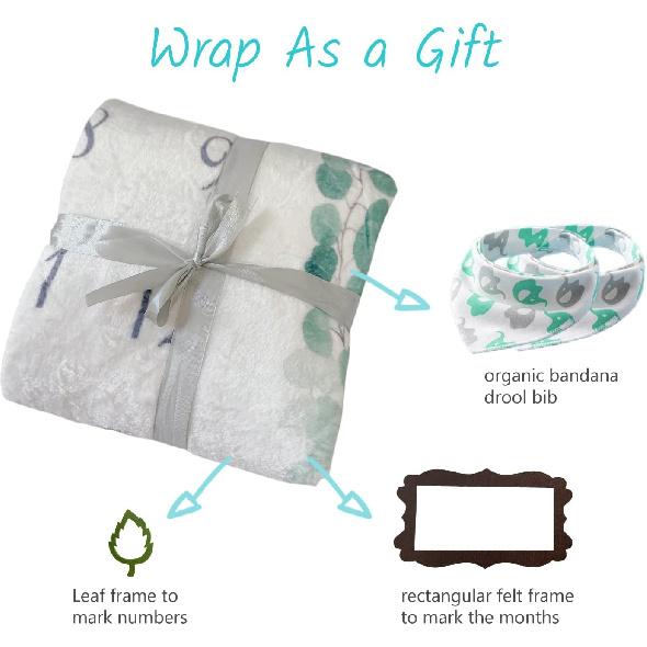 Twins Baby Milestone Blanket for Boys & Girls, Premium Flannel Photography Background Prop Blankets, Neutral Boho Floral…