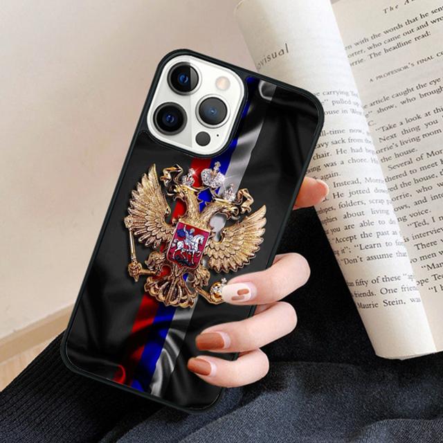 Russia Flag Coat Of Arms Phone Case Cover For iPhone 17 Air 16 15 14 plus 12 13 pro max coque Shell Fundas