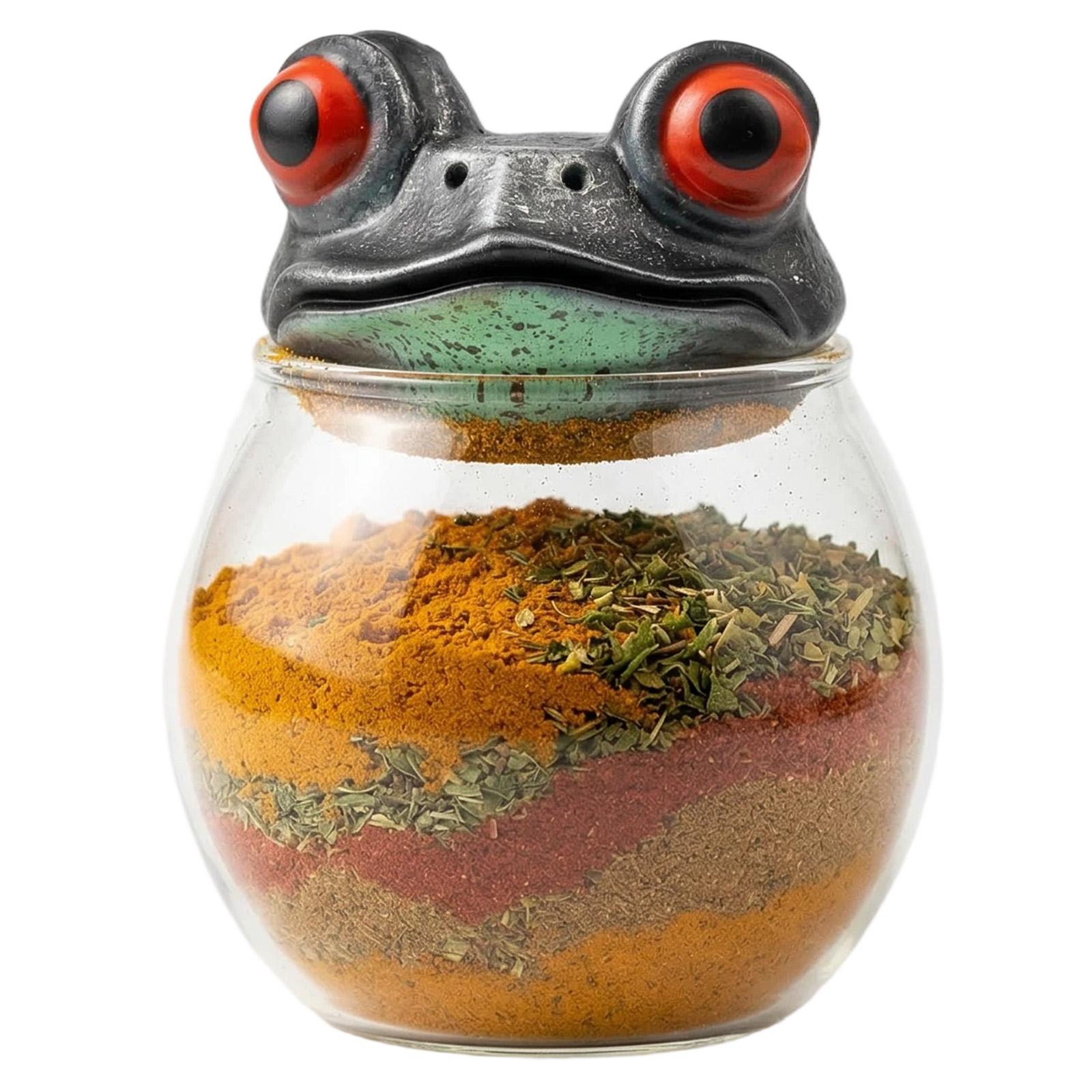 

Witchy Frog Apothecary Spice Jars Clear Seasoning Jars Gothic Style Salt Sugar Pepper Canister Containers With Lids For Kitchen