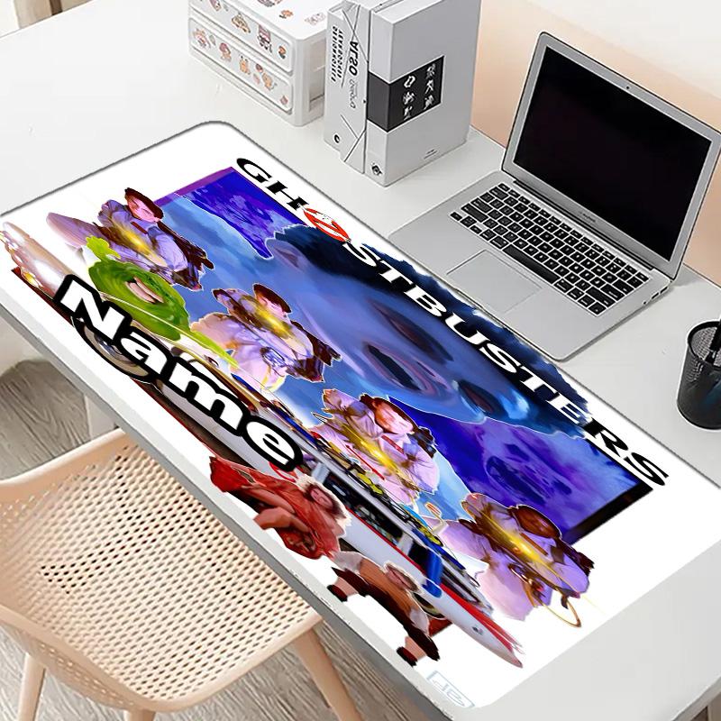 Custom Name Personalized Ghostbusters Pattern Mousepad, Laptop PC Desk Mat, Decorative Desk Mat for Home Keyboard Pad Gift