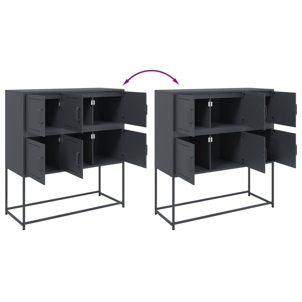 Sideboard Anthracite 100.5x39x107 Cm Steel