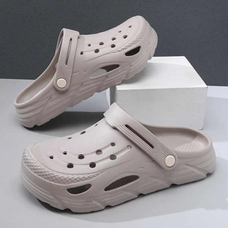 Garden shoes men's hole shoes men's sandals summer new solid color sandals couple bag head beach shoes men