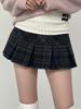 Women's Retro College-Style A-Line Plaid Pleated Skirt - High-Waisted, Anti-Exposure, Short Length for Spring/Summer 2025