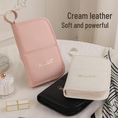 Compact Makeup Brush & Eyebrow Pencil Storage Bag - Foldable, Moisture-proof Beauty Tool Kit