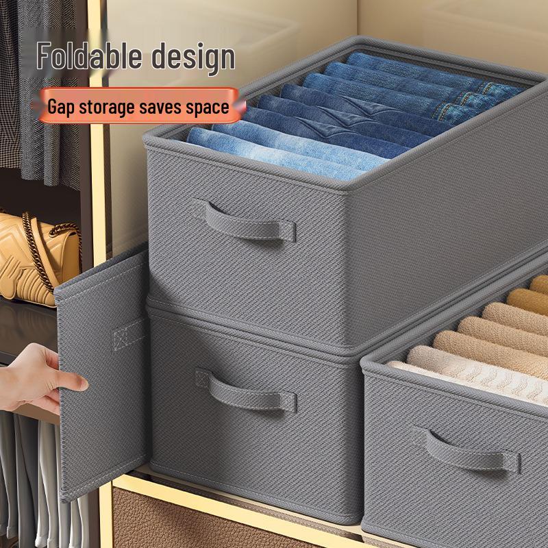 Pure Gray Drawer-Type Storage Box for Clothes, Pants, and Toys - Multi-functional, Layer-Free Organizer for Dormitories