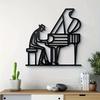 1pc Jazz Pianist Metal Wall Art Minimalist Music Decor Modern Home Office Gift