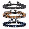 3 Style 8mm Natural Tiger Eyes Lava Rock Protection HANDMADE Bracelet Men's Gift