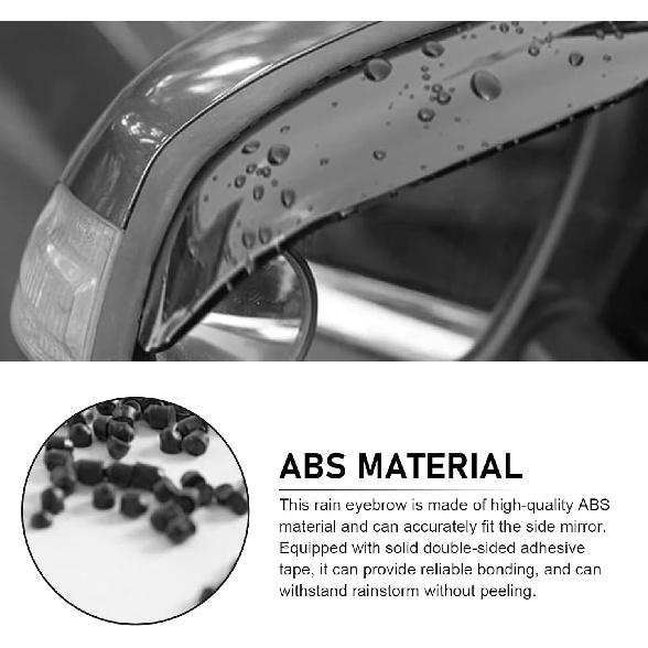 2 PCS Car Rear View Mirror Rain Visor Guard, Rearview Rain Eyebrow Shield, Car Mirror Rain Protector, Universal for Cars, Trucks and SUVs (Black)