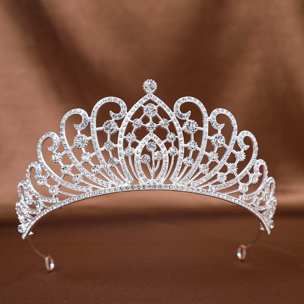 European and American Crown Princess Headwear Wedding Water Diamond Alloy Hair Accessory Full Diamond Crown Makeup Styling Updo Accessory