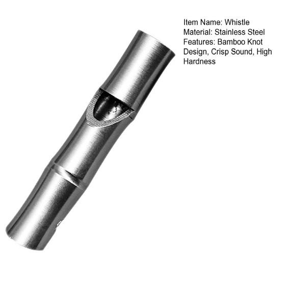Whistle Crisp Sound Bamboo Knot Design High Hardness Survival Stainless Steel Pocket Tools Emergency Whistle Outdoor Sports