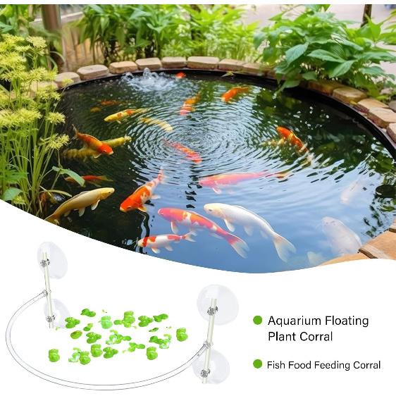 Aquarium Floating Plant Corral, Floating Plant Fence Fish Tank Accessories Aquarium Decoration for Intercepts Floating Plants, Fish Feeding (Aquarium