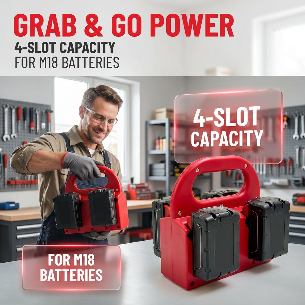 NEW Battery Holder Storage For Dewalt 11V For Milwaukee 18V For Makita 18V Li-ion Battery Portable Battery Holder with Handle