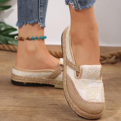Fashion Women Sandals 2024 New Ethnic Style Embroidery Linen Breathable Shoes for Women Fashion Outdoor Casual Sandals Zapatos De Mujer