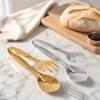 2 PCS Stainless Steel Serving Tongs Gold Silver Buffet Tongs Durable Salad Tongs  Home Kitchen