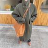 Long Wool Blend Overcoat Women Oversized Knee-Length Trench Coat Winter Fashion Outerwear