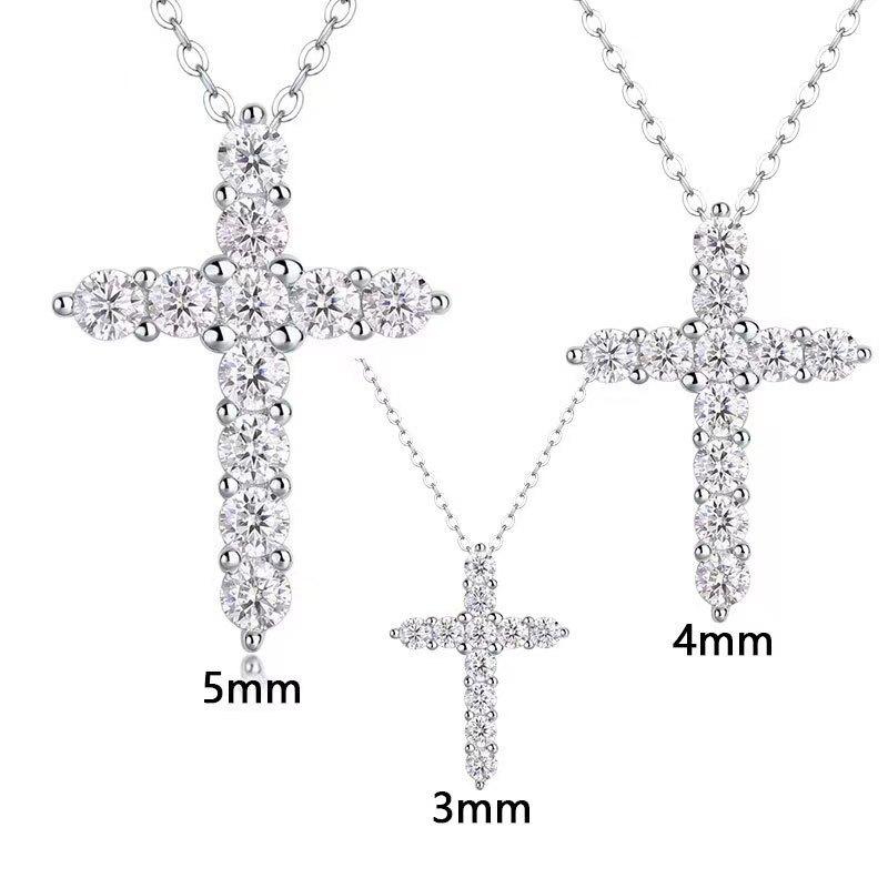 S10 Moissanite Cross Chain Pendant Light Luxury Premium Clavicle European and American Necklace