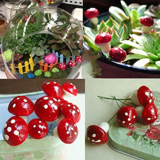 20 ks miniaturních hub, řemeslných zahradních ozdob do květináče, zahradničení, DIY mini dekorace