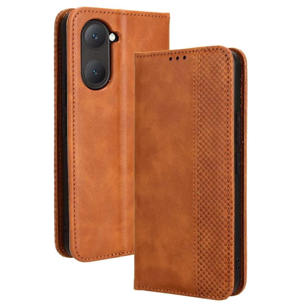 For Vivo Y28s 5G/T3 Lite 5G/Y03/Y18 4G/Y18e 4G Case Wallet Magnetic Closure Leather Retro Phone Cover