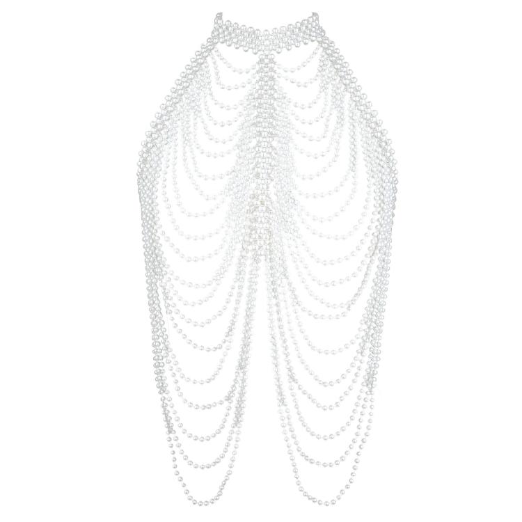 Shoulder Wrap Artificial Pearls Shoulder Chain for Evening Party Night Gown Shawl Body Chain Evening Shoulder Wrap