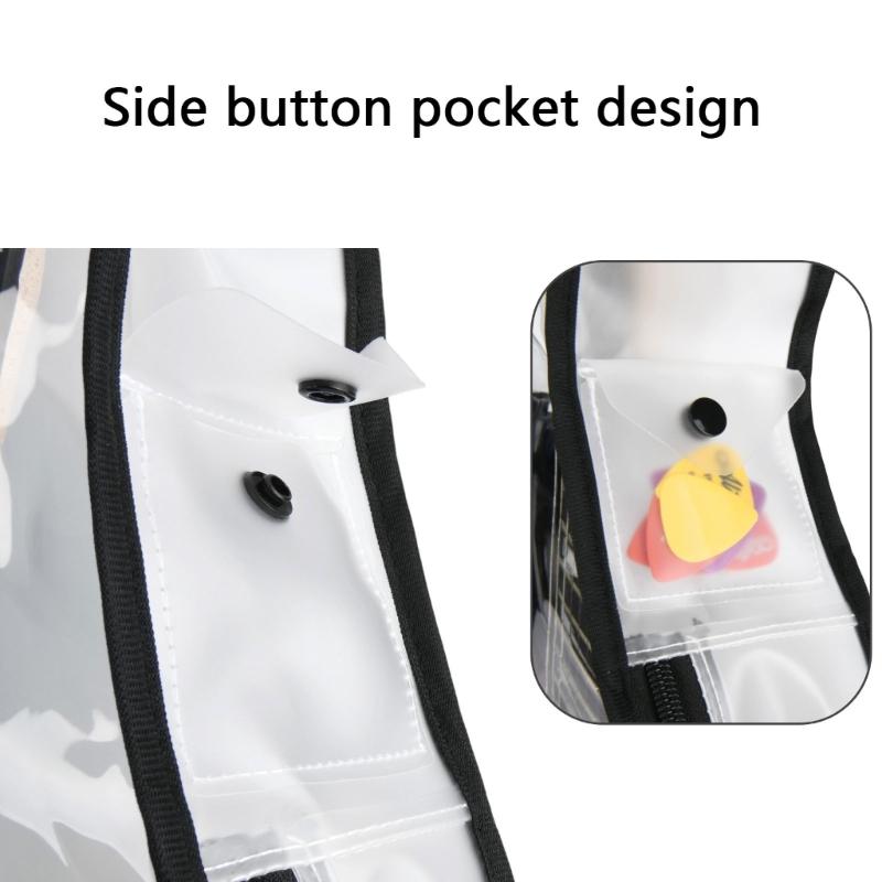 Clear Guitar Storage Case with Double Zipper Acoustic Guitars Bag Protector for 39inch Electric Guitar Accessory