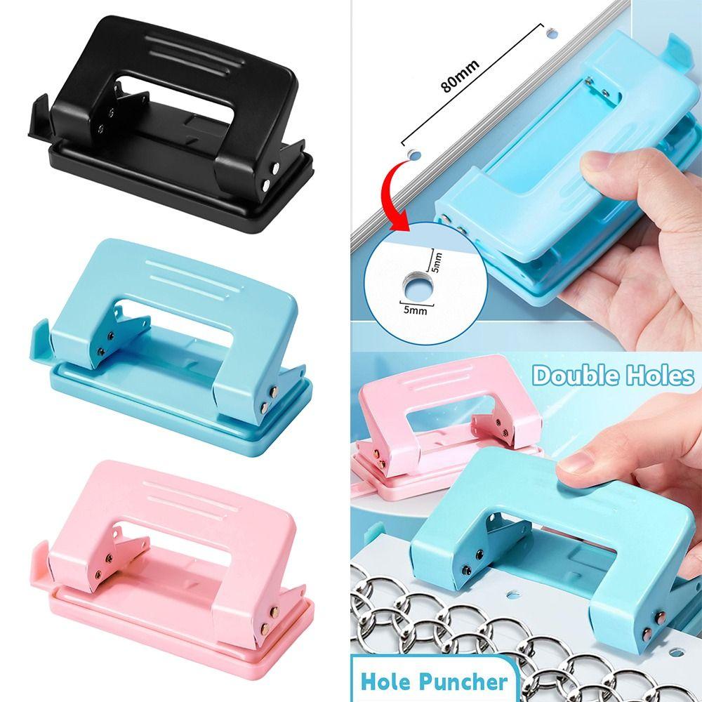 DIY Punching Tool Double Holes Puncher Metal Round Paper Puncher Round Hole Puncher Stationery