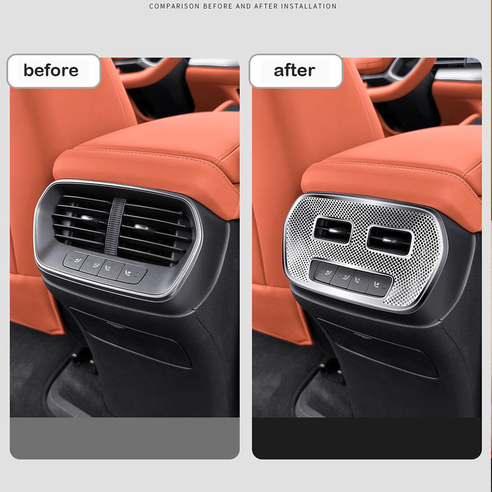 For BYD HiLion 07EV Rear Air Outlet Cover Stainless Steel Air Conditioning Dust Cover Interior Modification Supplies
