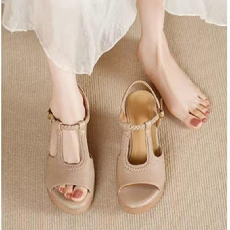 Fashion 2025 Summer New Platform Sandals Women's Super High Heel Platform Skinny Block Heel Fashion Women's Shoes