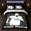 Set Biancheria da Letto Personalizzato con Nome Testo Kylian Mbappe 1 Copripiumino+2 Federe Logo Calcio Regalo Personalizzato per Occasione Speciale Decorazione Camera da Letto