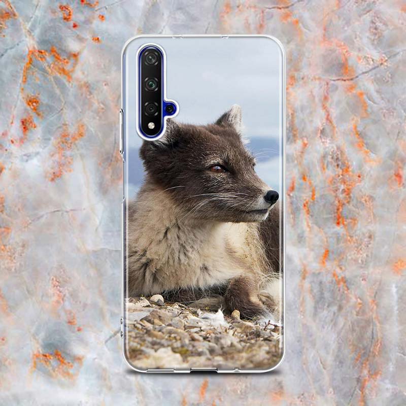 Roztomilý silikonový kryt na telefon polární liška pro Honor 20 20S 20E 8 8A Prime 8X MAX 8C 8S 7A 7C 7S Pro