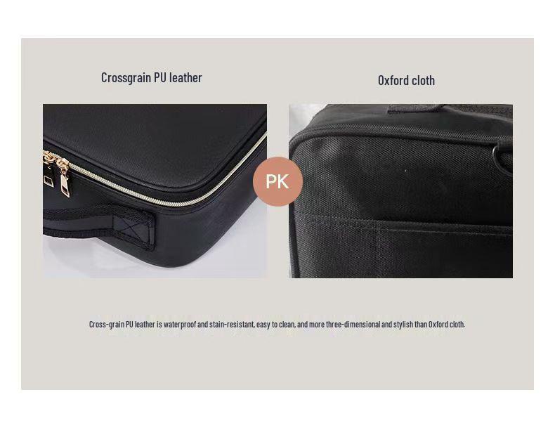 Large Capacity Detachable Makeup Bag with LED Mirror for Professional Use, Easy to Clean