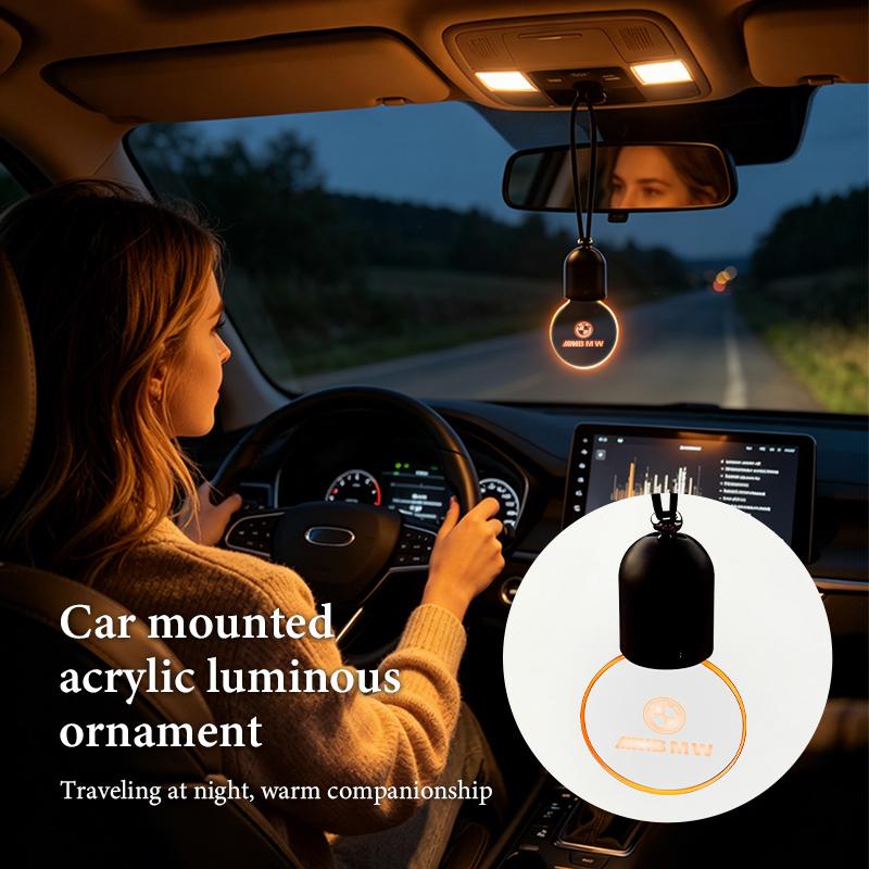 Car Glow LED Light Pendant Hanging Rearview Mirror Accessories For BMW Performance M E87 E30 E46 E28 F35 G20 E93 F20 X3 X GS7