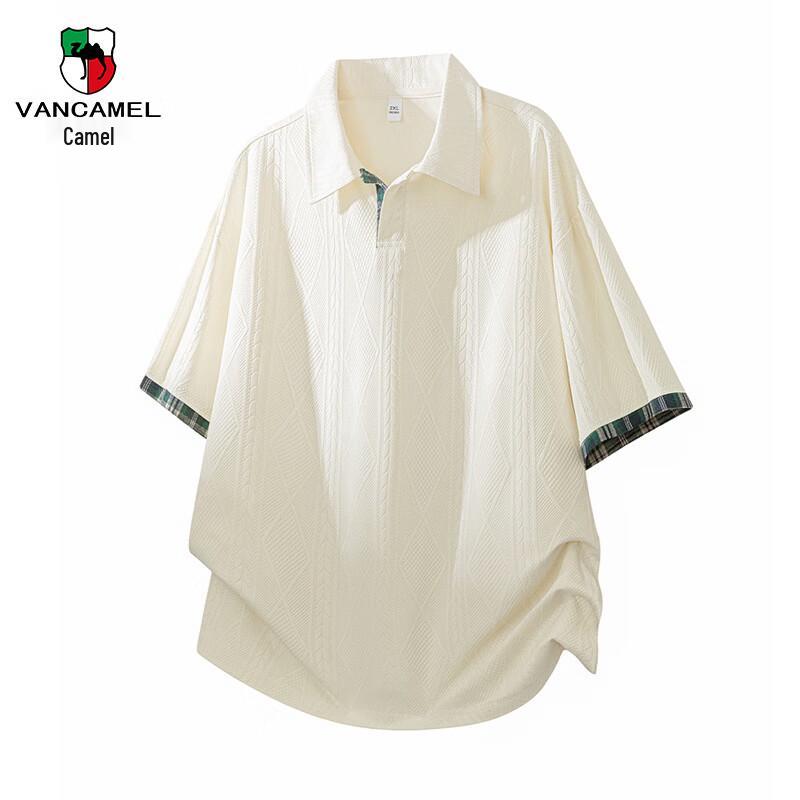 VANCAMEL Men s Jacquard Faux Two-Piece Short Sleeve T-Shirt 7XL