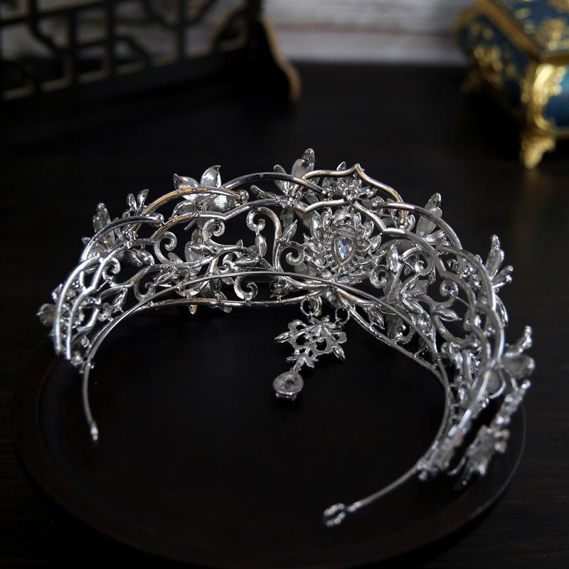 European Style New Luxury Double Layered Flower Dragonfly Bride Wedding Crown Tiara Crown Tiara Hair Accessories