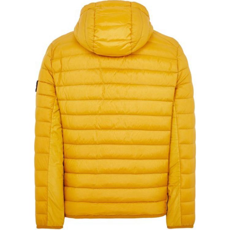 STONE ISLAND FW24 Nylon Daunen-TC Wasserabweisend Kapuzen-Reißverschluss Langarm Leichte gesteppte Jacke Unisex Jacken Senfgelb 811540324-V0034