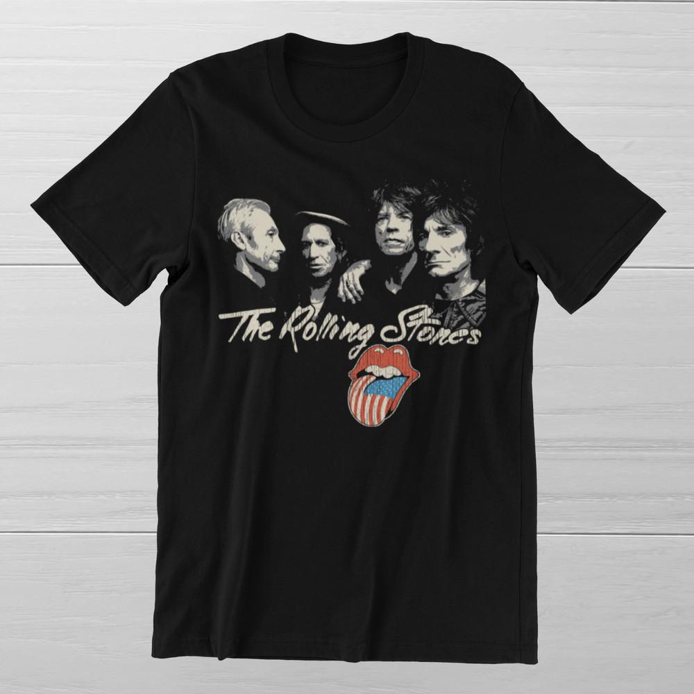 

THE ROLLING STONES Мик Джаггер 60-е Английская Рок-группа Хлопковая футболка с кольцевой пряжей Унисекс S