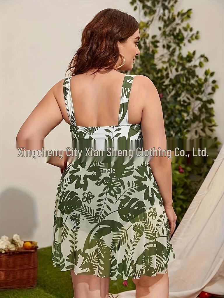 2024 European & American Backless Plus Size One-Piece Swimsuit for Women
