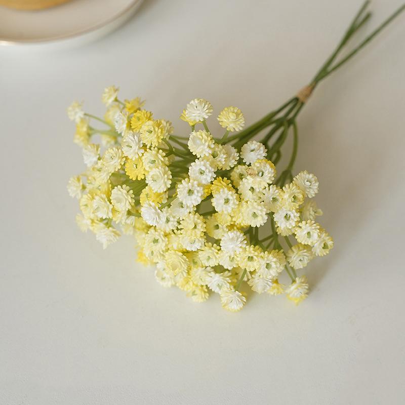 

Искусственные цветы гипсофилы Свадебный букет DIY Украшение Композиция Пластиковая гипсофила Искусственный цветок Домашний декор жёлтый