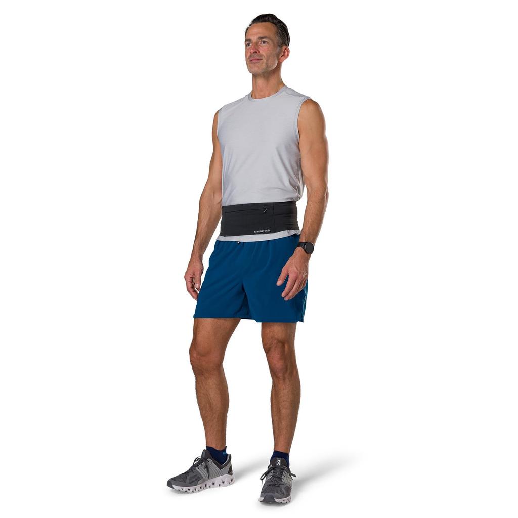NATHAN Running Pouch Waist Pouch NS30630 Zipster Max No Slip Waistband Smartphone Compatible Zip Pocket Black S Walking Jogging Strolling Trail