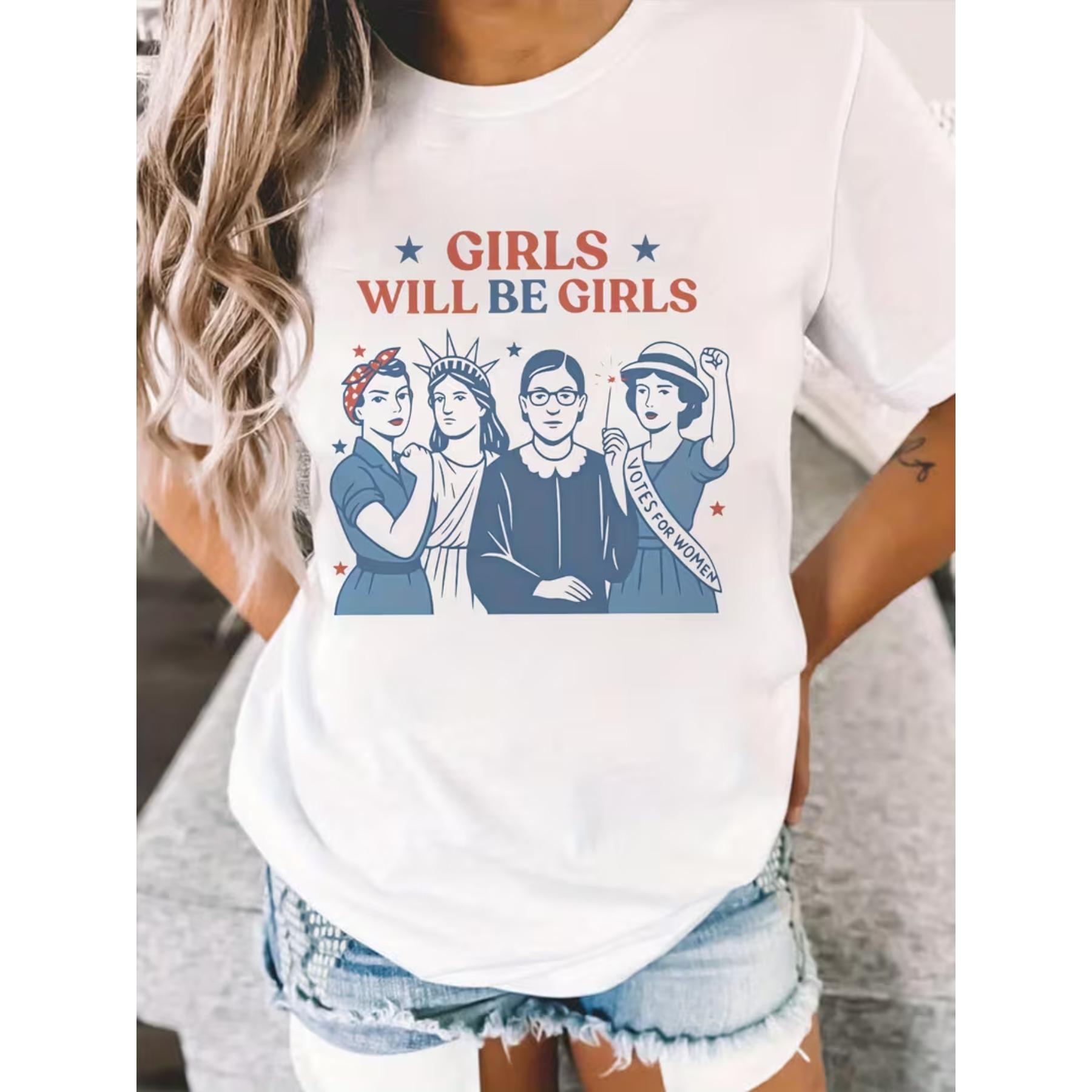 Women s Will Be Feminist Slogan T-Shirt - Empowering Feminist Tee with Feminist Print, Short Sleeve Crew Neck Casual Summer Top S белый