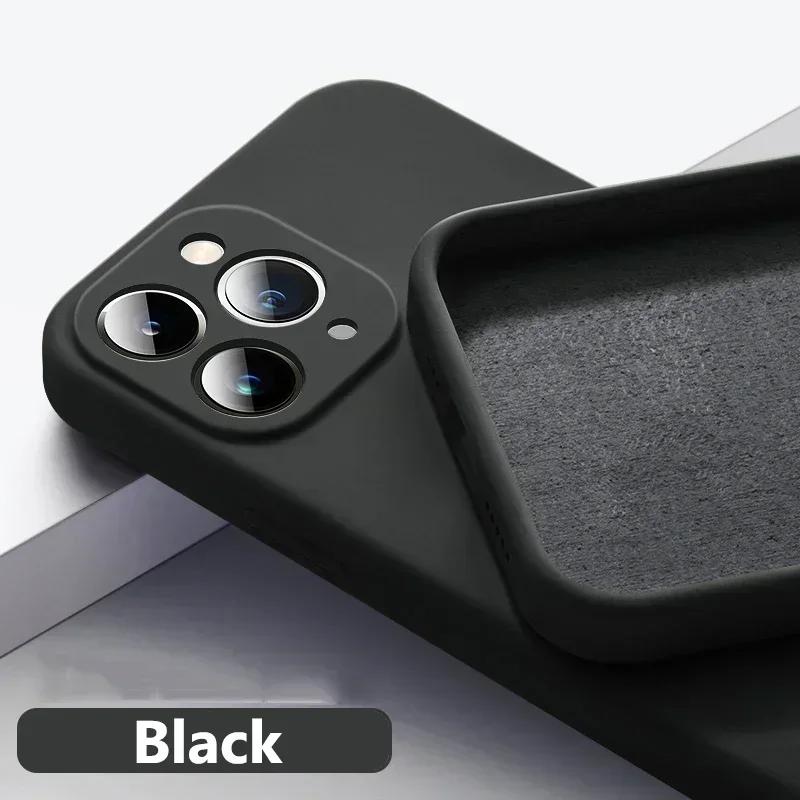Original Liquid Silicone Phone Case For iPhone 17 16 15 11 12 13 14 Pro Max Plus Shockproof Protection Back Cover funda
