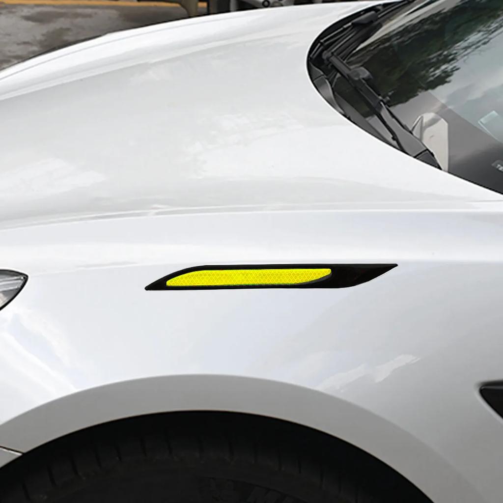 Neueste 4 Stück Auto Reflektierende Streifen Stoßstangenschutz Kohlefaser Karosserie Sicherheitswarnaufkleber Auto Kratzschutzband Autostyling